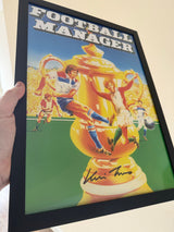 A3 Framed signed print -  Football Manager, signed by Kevin Toms